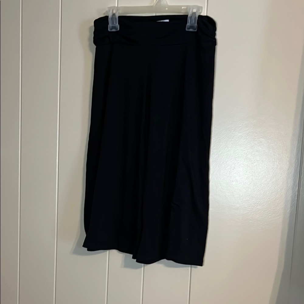 Black Midi A-Line Leggings for Casual Wear